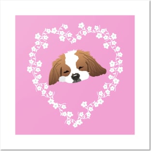 Cavalier King Charles Spaniel Dog Heart Posters and Art
